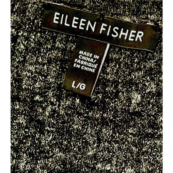 Eileen Fisher Grey Button Down Knitted Long Cardigan Size Large - Picture 3 of 3